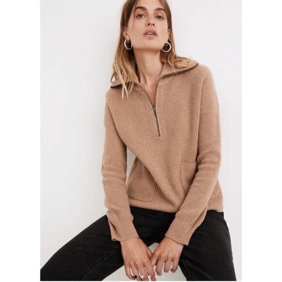 Madewell glenbrook half-zip pullover sweater women's size medium - Picture 1 of 6